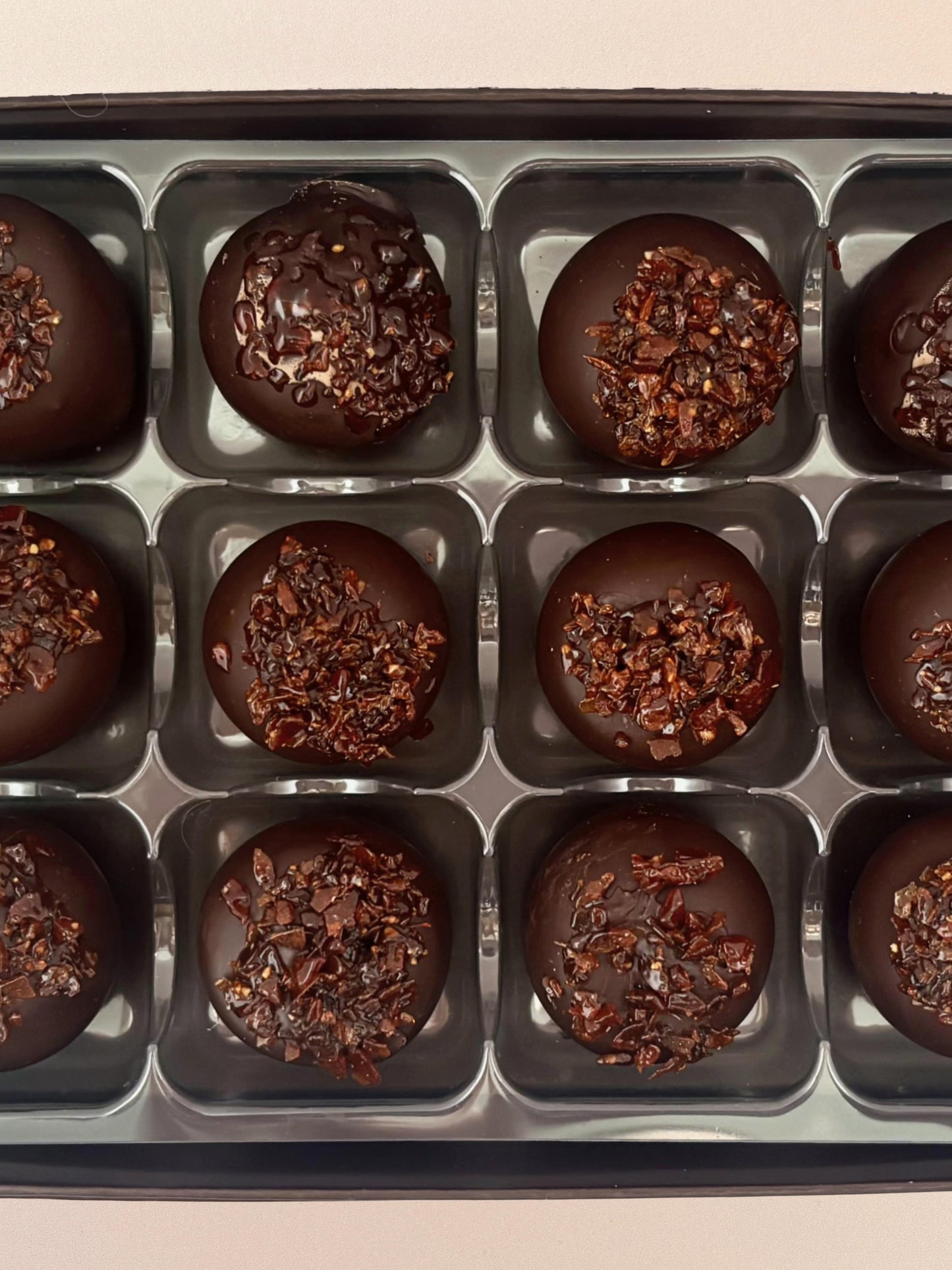 Salt & Pepper'd Caramel Dark Chocolate Truffles