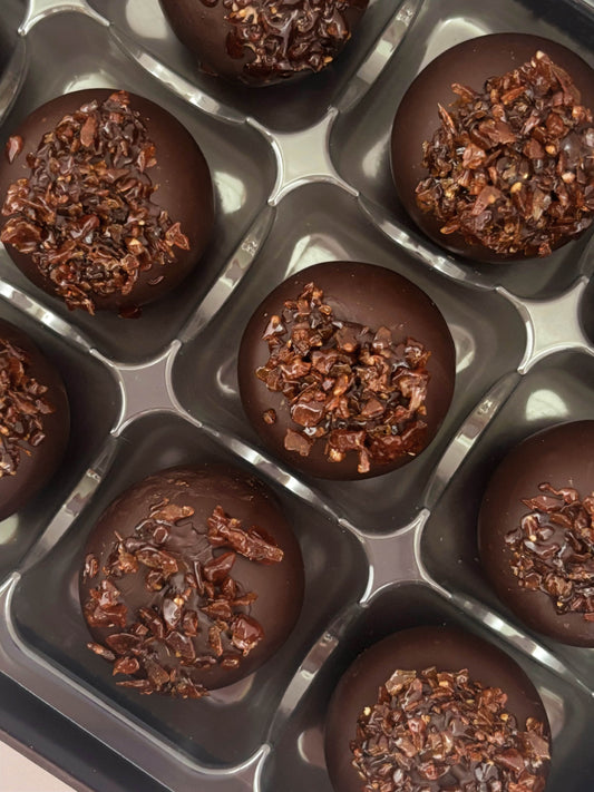 Salt & Pepper'd Caramel Dark Chocolate Truffles