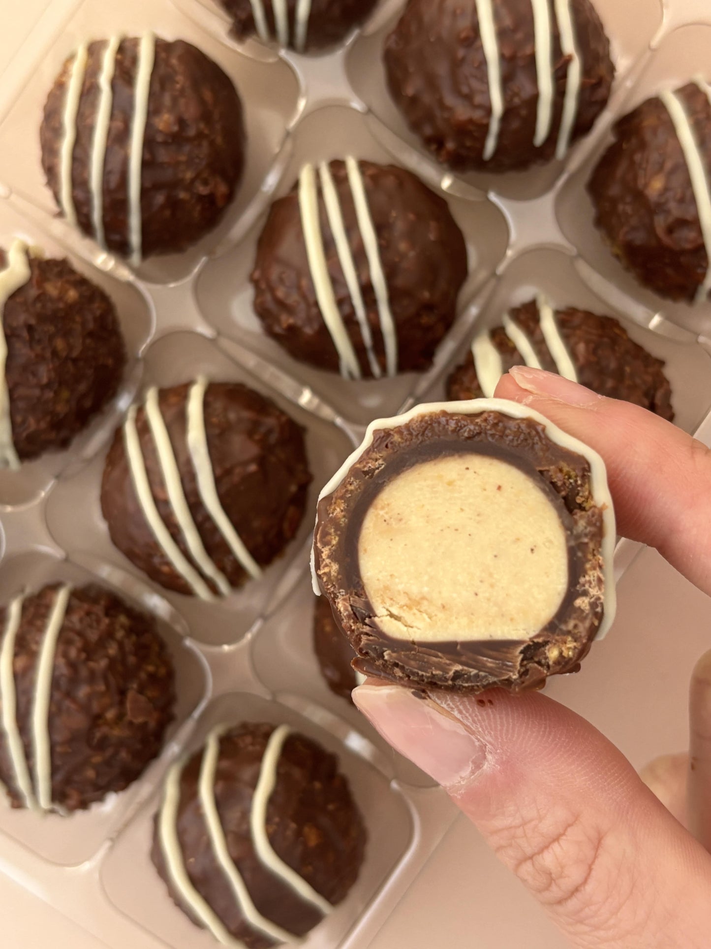 White Chocolate Hazelnut Kinder Bueno Truffles