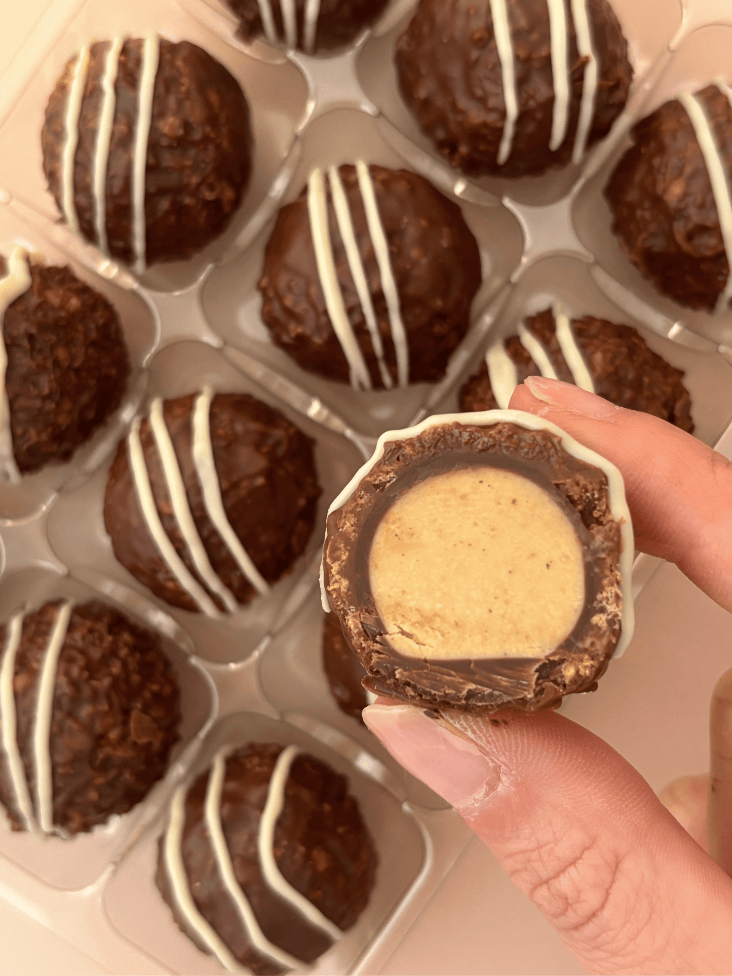 White Chocolate Hazelnut Kinder Bueno Truffles