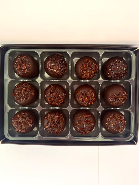 Salt & Pepper'd Caramel Dark Chocolate Truffles