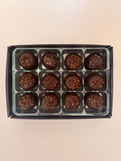 Salt & Pepper'd Caramel Dark Chocolate Truffles