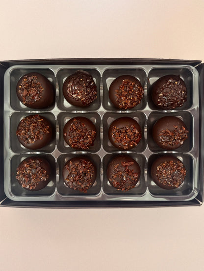 Salt & Pepper'd Caramel Dark Chocolate Truffles